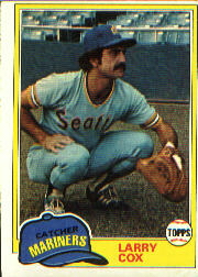 1981 Topps Baseball Cards      249     Larry Cox